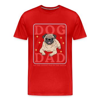 Mops Dad Hundebesitzer Hundeliebhaber Geschenk - Männer Premium Bio T-Shirt - Rot - Vorne - Damien (186cm)