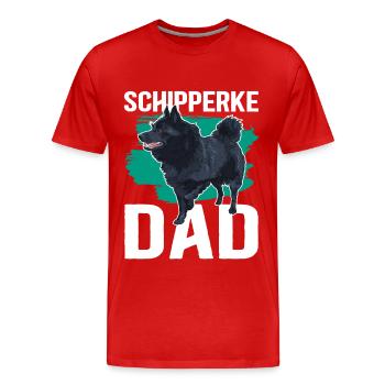 Schipperke Dad Hundebesitzer Hundehalter Geschenk - Männer Premium Bio T-Shirt - Rot - Vorne - Damien (186cm)