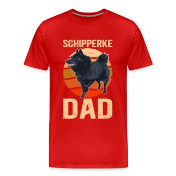 Schipperke Dad Hundehalter Hundebesitzer Geschenk - Männer Premium Bio T-Shirt - Rot - Vorne - Damien (186cm)
