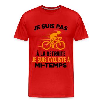 Je Suis Pas À La Retraite Je Suis Cycliste Cadeau - T-shirt bio Premium Homme - rouge - Devant - Damien (186cm)
