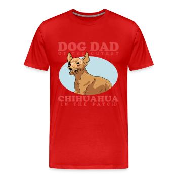 Chihuahua Dad | Hundebesitzer Hunde Geschenk - Männer Premium Bio T-Shirt - Rot - Vorne - Damien (186cm)