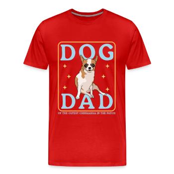 Chihuahua Dad Dog Owner Dog Papa Gift - Men's Premium Organic T-Shirt - red - Front - Damien (186cm)