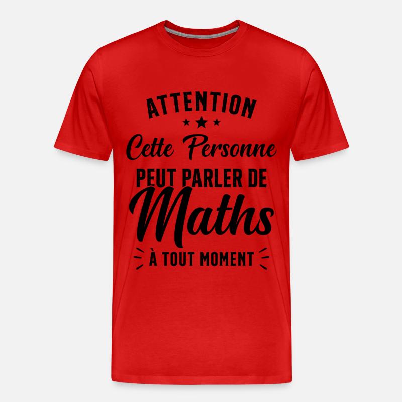 Prof de Maths Mathématique Cadeau Mathématicien - T-shirt bio Premium Homme - rouge