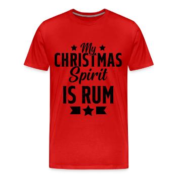 Meine Weihnachtsstimmung ist Rum - Männer Premium Bio T-Shirt - Rot - Vorne - Damien (186cm)