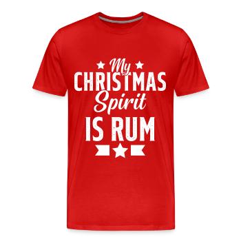 Meine Weihnachtsstimmung ist Rum - Männer Premium Bio T-Shirt - Rot - Vorne - Damien (186cm)