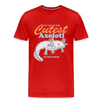 Axolotl Papa Axolotl’s Tail Amphibian Cadeau - T-shirt bio Premium Homme - rouge - Devant - Damien (186cm)