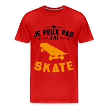 Je Peux Pas J'ai Skate - T-shirt bio Premium Homme - rouge - Devant - Damien (186cm)