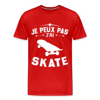 Je Peux Pas J'ai Skate - T-shirt bio Premium Homme - rouge - Devant - Damien (186cm)
