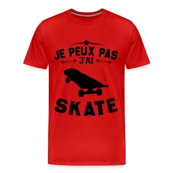 Je Peux Pas J'ai Skate - T-shirt bio Premium Homme - rouge - Devant - Damien (186cm)