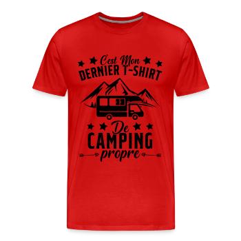 Mon Dernier T-shirt de Camping Cadeau - T-shirt bio Premium Homme - rouge - Devant - Damien (186cm)