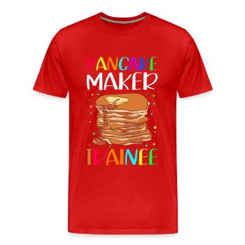 Pancakes Pancakes Pancake Gift - Men's Premium Organic T-Shirt - red - Front - Damien (186cm)
