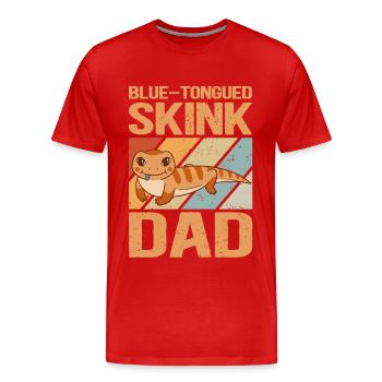 Bluetongued skink | Blue Tongued Skink Dad Gift - Men's Premium Organic T-Shirt - red - Front - Damien (186cm)