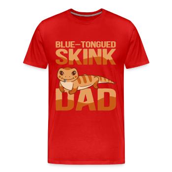 Bluetongued Skink Dad Blue Tongued Skink Gift - Men's Premium Organic T-Shirt - red - Front - Damien (186cm)