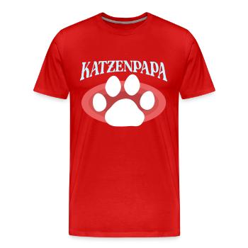 Katzenpapa Katzen Katzenbesitzer Geschenk - Männer Premium Bio T-Shirt - Rot - Vorne - Damien (186cm)