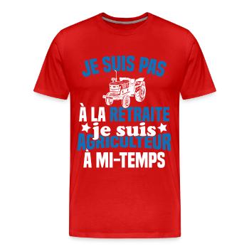 Idée cadeau pour un agriculteur retraité - T-shirt bio Premium Homme - rouge - Devant - Damien (186cm)