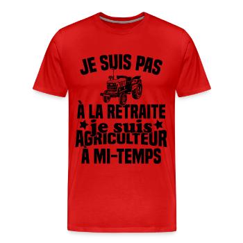 Idée cadeau pour un agriculteur retraité - T-shirt bio Premium Homme - rouge - Devant - Damien (186cm)