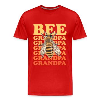 Beekeepers Beekeepers | Bee Grandpa Gift - Men's Premium Organic T-Shirt - red - Front - Damien (186cm)