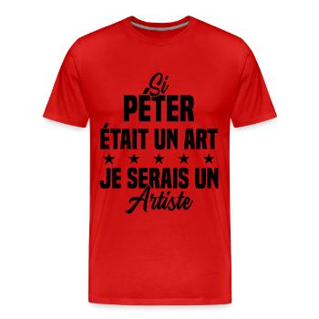 Humour Si péter était un art je serais un artiste - T-shirt bio Premium Homme - rouge - Devant - Damien (186cm)