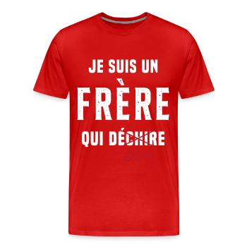 Frère râleur cadeau drôle humour rigolo - T-shirt bio Premium Homme - rouge - Devant - Damien (186cm)