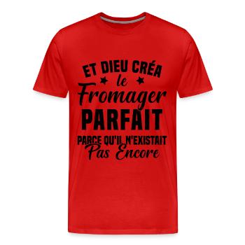 Fromager cadeau drôle fromage fromagerie - T-shirt bio Premium Homme - rouge - Devant - Damien (186cm)