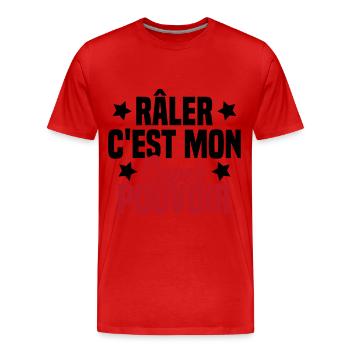 RALER C'EST MON SUPER POUVOIR - T-shirt bio Premium Homme - rouge - Devant - Damien (186cm)