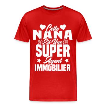 Cette Nana Est Une Super Agent Immobilier - T-shirt bio Premium Homme - rouge - Devant - Damien (186cm)