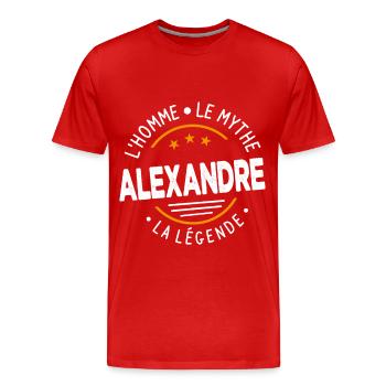Alexandre L'Homme Le Mythe La Légende Cadeau - T-shirt bio Premium Homme - rouge - Devant - Damien (186cm)