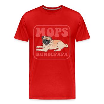 Pug dog daddy | Dogs Dog Owner Gift - Men's Premium Organic T-Shirt - red - Front - Damien (186cm)