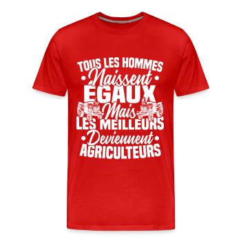 Humour Agricole Meilleur Agriculteur Homme - T-shirt bio Premium Homme - rouge - Devant - Damien (186cm)