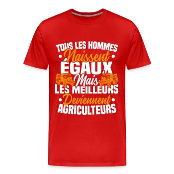 Humour Agricole Meilleur Agriculteur Homme - T-shirt bio Premium Homme - rouge - Devant - Damien (186cm)