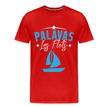 palavas les flots bateau herault cadeau - T-shirt bio Premium Homme - rouge - Devant - Damien (186cm)