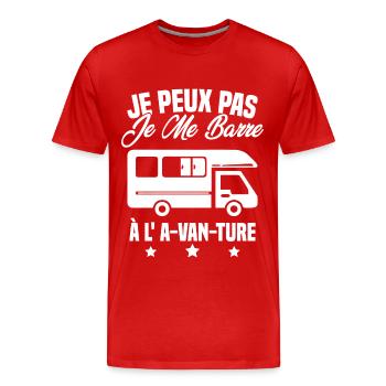 Je peux pas A van ture cadeau humour van camping - T-shirt bio Premium Homme - rouge - Devant - Damien (186cm)