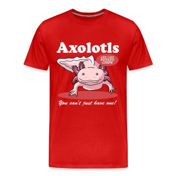 Axolotl tailed amphibians Axolotls amphibians gift - Men's Premium Organic T-Shirt - red - Front - Damien (186cm)