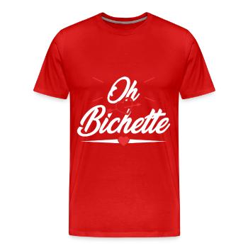 Oh bichette humour femme - T-shirt bio Premium Homme - rouge - Devant - Damien (186cm)