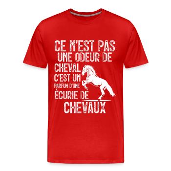 Chevaux Cavalière Cadeau Meilleur Montent à Cheval - T-shirt bio Premium Homme - rouge - Devant - Damien (186cm)