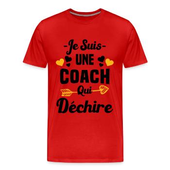 Je Suis Une Coach Qui Déchire - T-shirt bio Premium Homme - rouge - Devant - Damien (186cm)