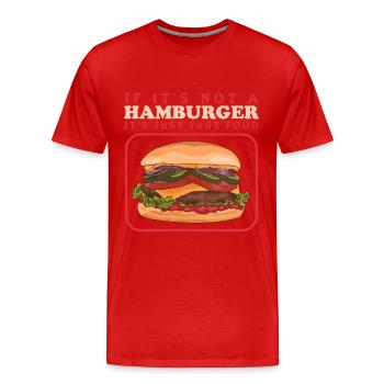 Hamburg Fast Food Burger Fast Food Gift - Men's Premium Organic T-Shirt - red - Front - Damien (186cm)