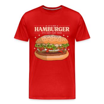 Hamburg Fast Food | Burger Fast Food Gift - Men's Premium Organic T-Shirt - red - Front - Damien (186cm)