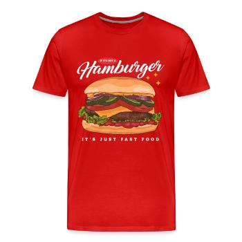 Hamburg Fast Food Fast Food Burger Gift - Men's Premium Organic T-Shirt - red - Front - Damien (186cm)