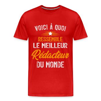 Voici à Quoi Ressemble le Meilleur Rédacteur - T-shirt bio Premium Homme - rouge - Devant - Damien (186cm)