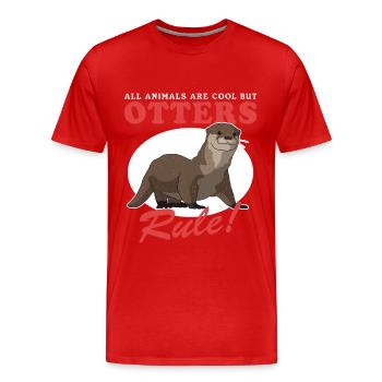 Otter Sea Otter Otter Gift - Men's Premium Organic T-Shirt - red - Front - Damien (186cm)