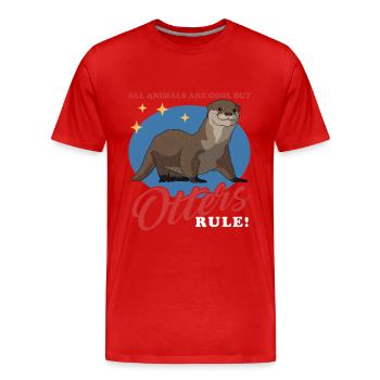 Otter Otter Sea Otter Gift - Men's Premium Organic T-Shirt - red - Front - Damien (186cm)