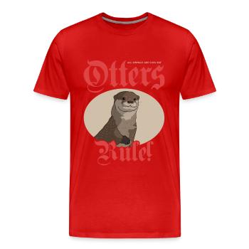 Otter Sea Otter | Otter Gift - Men's Premium Organic T-Shirt - red - Front - Damien (186cm)