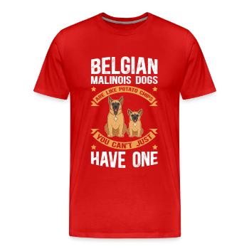 Belgian Shepherd Malinois Dog Gift - Men's Premium Organic T-Shirt - red - Front - Damien (186cm)