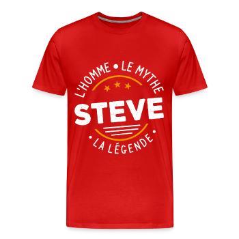 Steve L'Homme Le Mythe La Légende - T-shirt bio Premium Homme - rouge - Devant - Damien (186cm)