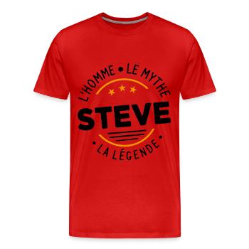 Steve L'Homme Le Mythe La Légende - T-shirt bio Premium Homme - rouge - Devant - Damien (186cm)