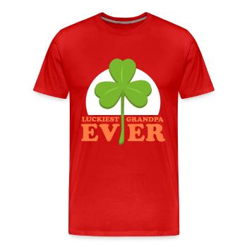 Luckiest Grandpa Irisch St. Patricks Day Geschenk - Männer Premium Bio T-Shirt - Rot - Vorne - Damien (186cm)
