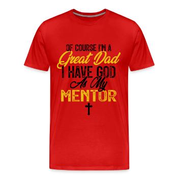 God is my mentor Christian Father's Day - Men's Premium Organic T-Shirt - red - Front - Damien (186cm)