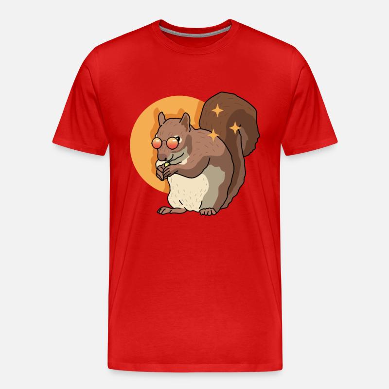 Süßes Eichhörnchen Hörnchen Grauhörnchen Geschenk - Männer Premium Bio T-Shirt - Rot