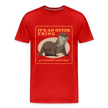 Otter Otter Sea Otter Gift - Men's Premium Organic T-Shirt - red - Front - Damien (186cm)